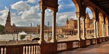 Iberian Golf Cruise Vacation Package Plaza de Espana in Seville, Spain - PerryGolf + Azamara Cruises